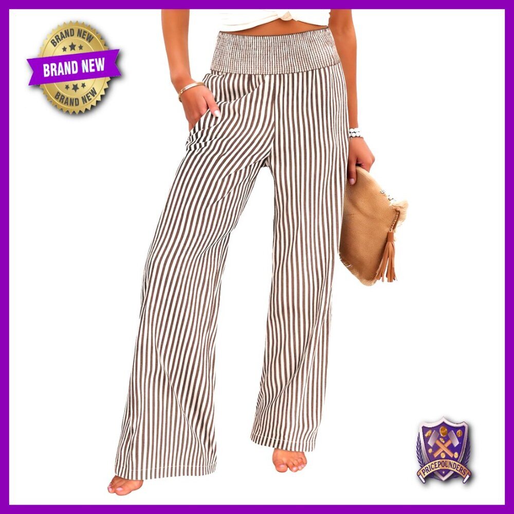 Wide Leg Palazzo Pants High Waisted Lounge Pajama Pants with Pockets